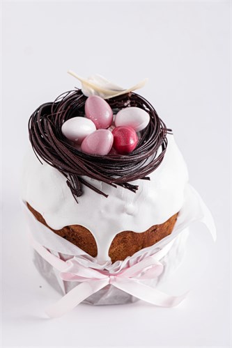 Кулич-панеттоне  "Пасхальное гнездо",700г ручной работы ArtChoco